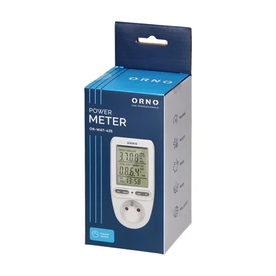 Wattmetro, calcolatore di energia con display LCD, bianco