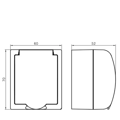WAVE Single socket with grounding, white, white cover, equipped with shutters for current paths