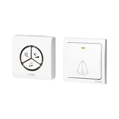 WAYO AC wireless doorbell, networked, battery-free button, learning system, 25 sounds, operating range 100m