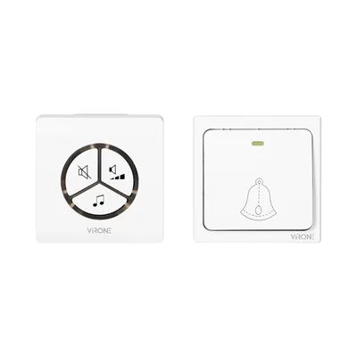 WAYO AC wireless doorbell, networked, battery-free button, learning system, 25 sounds, operating range 100m