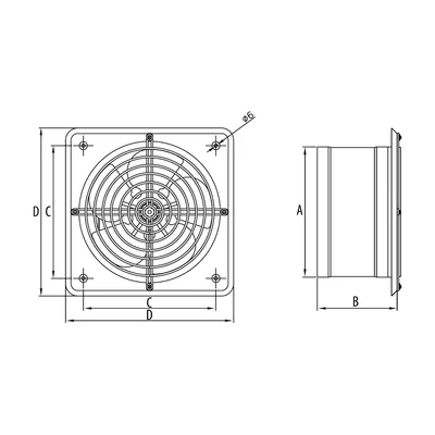 WBS 150 (Axial-Wandventilator) Schwarz