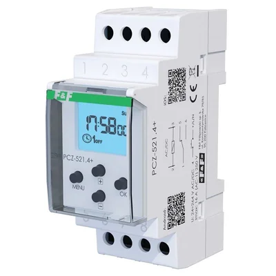 Weekly programmable timer, 1-channel, 16A, 24–264V AC/DC, NFC