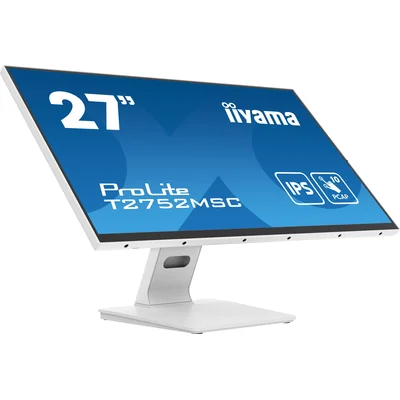 Weißer iiyama ProLite T2752MSC-W1 27" IPS LED-Touchmonitor /HDMI, DisplayPort / Lautsprecher, Nano-Beschichtung