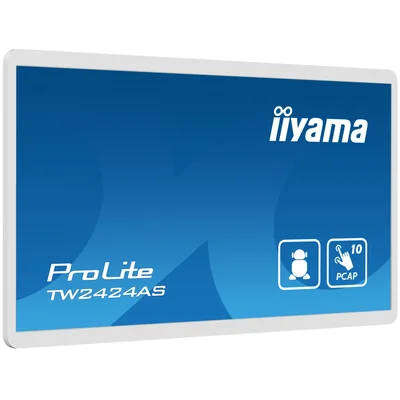 Weißer iiyama ProLite TW2424AS-W1 24" IPS LED-Touchmonitor / HDMI, USB-C / Android 12, GMS, WLAN, LAN, Bluetooth, 24/7