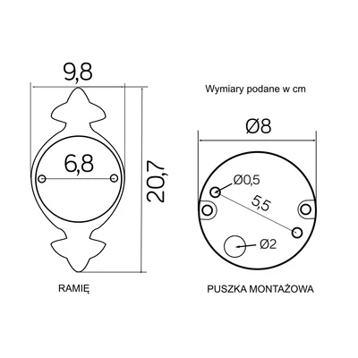 WENECJA Lampa zewnętrzna ścienna góra czarna