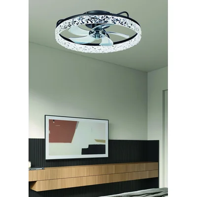 Wentylator sufitowy LED VIAGO 20W+15W 2000lm z pilotem cichy czarny