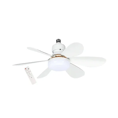 Wentylator sufitowy LED VIAGO E27 15W+13W 1500lm z pilotem cichy biały