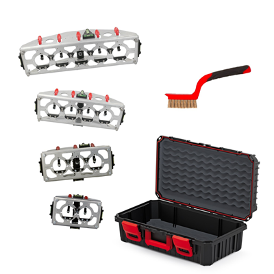 Werkzeugset zum Einbetten von Unterputzdosen PK60 in Device Power Ad Box mit Etui und Kupferbürste