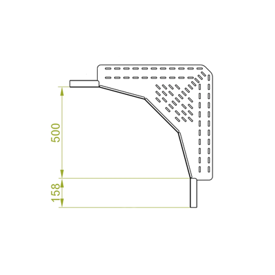 Wewnętrzny łącznik dostawny wysokość 100mm