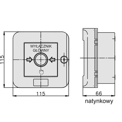 WGZ-5s alarm switch, 4 current paths 12A NO-NO NO-NO MAIN SWITCH, surface-mounted, automatic, with lock
