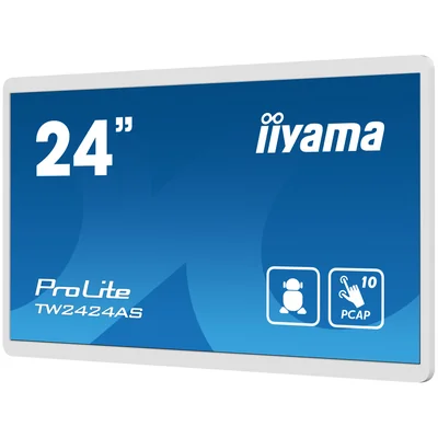 White iiyama ProLite TW2424AS-W1 24" IPS LED Touch Monitor /HDMI, USB-C/ Android12, GMS, WiFi, LAN, Bluetooth, 24/7