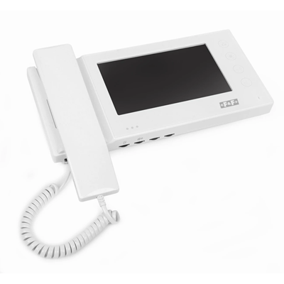 White monitor with handset and 100 event memory