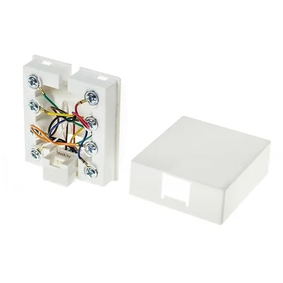 White RJ45 surface-mounted socket