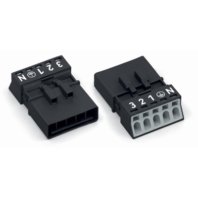 WINSTA MINI Stecker 5-fach schwarz 50 Stk.