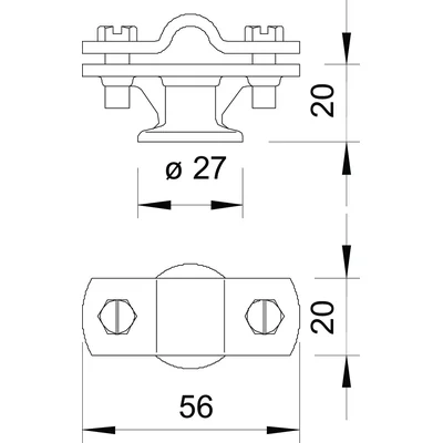 Wire holder 8-10mm M8 screw terminal, galvanized