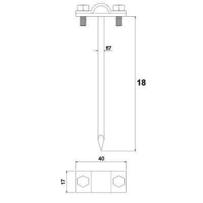 wire holder; h=18cm /OC/