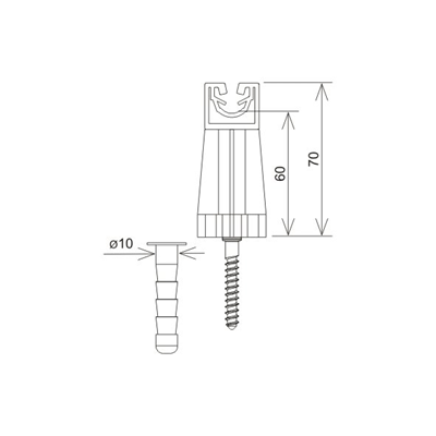 Wire holder with clamp fi 10 L=115mm wire entry