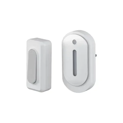 Wireless doorbell, piezoelectric transmitter (powered without batteries), mains-powered receiver