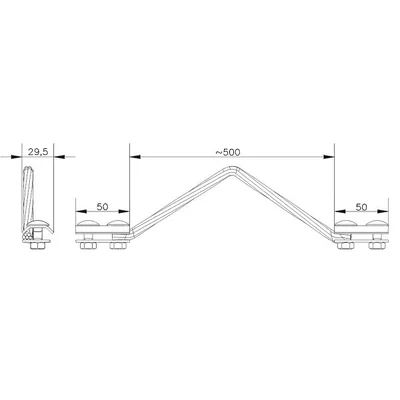 wire/wire compensating connection; cable Ø9x500mm /AL/OC/