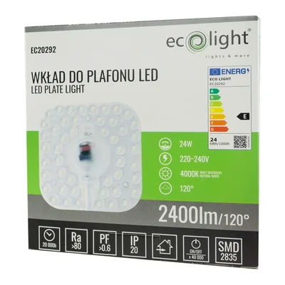 Wkład do plafonu LED 24W 4000K 2400lm