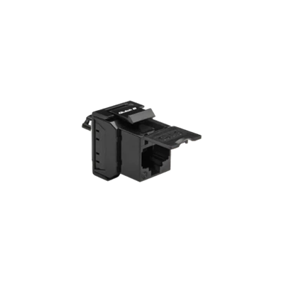Wkład gniazda komputerowego RJ45 kategoria 6 nieekranowany (UTP) czarny
