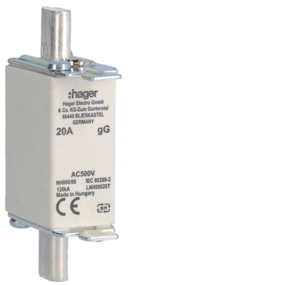 Wkładka bezpiecznikowa nożowa NH000 20A AC500V gG