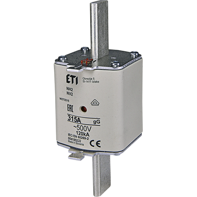 Wkładka bezpiecznikowa przemysłowa zwłoczna NH2 gG 315A/500V