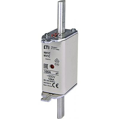 Wkładka topikowa przemysłowa zwłoczna KOMBI NH1C gG 100A/500V
