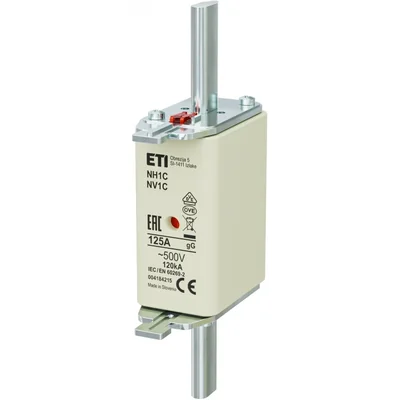 Wkładka topikowa przemysłowa zwłoczna KOMBI NH1C gG 125A/500V