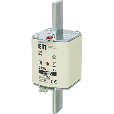 Wkładka topikowa przemysłowa zwłoczna WT-2/gG 315A K 690