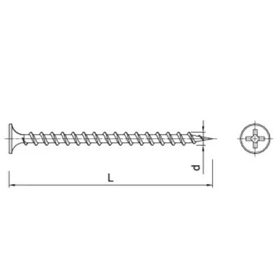 Wkręt do płyt G-K 3,5x45 do drewna