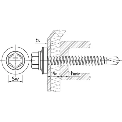 Wkręt samowiercący do mocowania blach typ OC 4,8x19mm ocynkowany