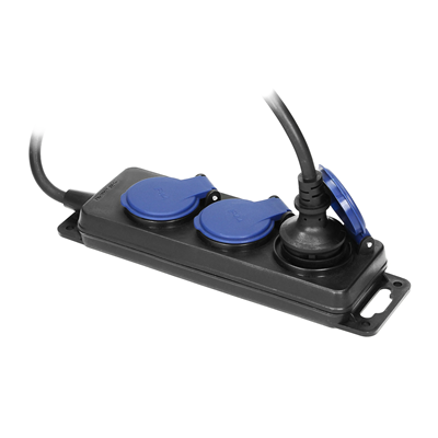 Workshop extension cord splashproof 3 sockets 3x1.5mm2 IP44 5m