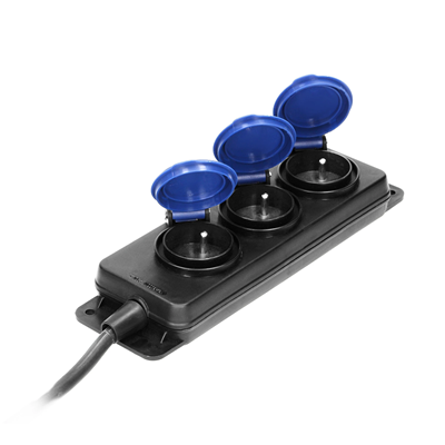 Workshop extension cord splashproof 3 sockets 3x1.5mm2 IP44 5m