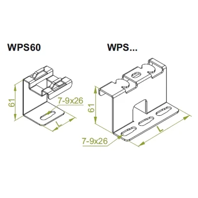 Wspornikpodłogowy długość 50mm