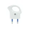 WT-1U Blanco Enchufe plano con soporte