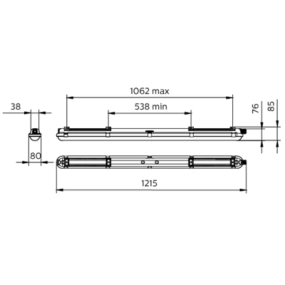 WT120C G2 LED25S/840 PSU PCO L1200 Hermetic luminaire