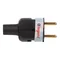 WTYCZKA 2P - 16A - CZARNA - GUMOWE WYJŚCIE PRZEWODU