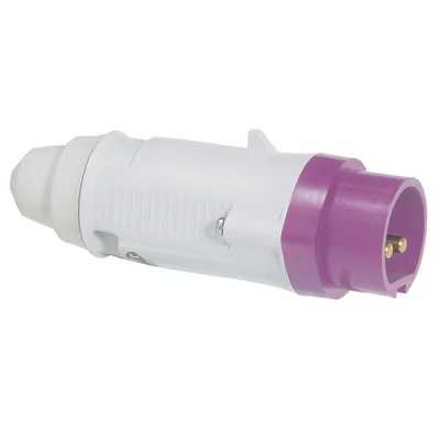 Wtyczka przenośna 16A 2P 24V AC fioletowa IP44