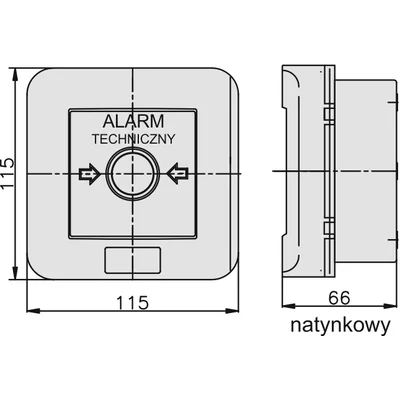 Wyłącznik alarmowy samoczynny natynkowy WA-1S NC-NO IP-55