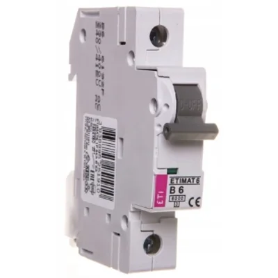 Wyłącznik nadprądowy 1P B 6A 6kA AC ETIMAT 6