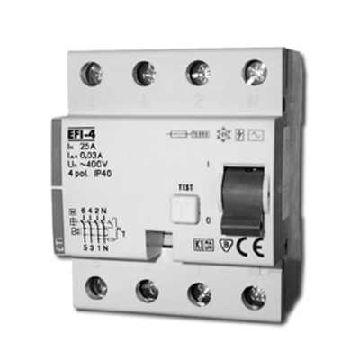 Wyłącznik ochronny różnicowo-prądowy EFI6-4 25/0, 03A, AC