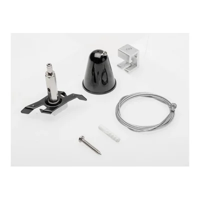 X-RAIL 3-PHASE TRACK SUSPENSION KIT - CEILING MOUNT, 1.5M CABLE, EASY CLICK MOUNTING WITH MICRO-POSITIONER, BLACK