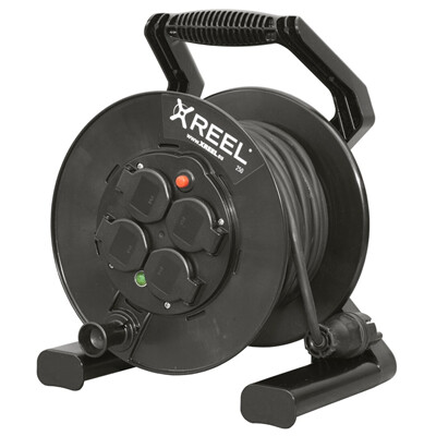 XREEL Cavo prolunga Reel 4 prese 20m H05RR-F 3x2,5 IP44 nero