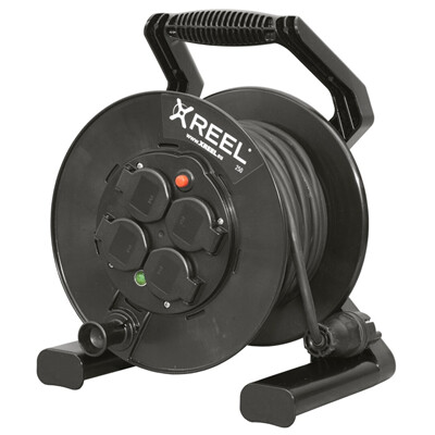 XREEL Extension cord 4 sockets 40m H03VV-F 3x1.5 IP44 black