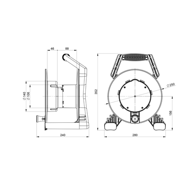 XREEL Подовжувач 4 гнізда 50м H05RR-F 3х1,5 IP54 чорний