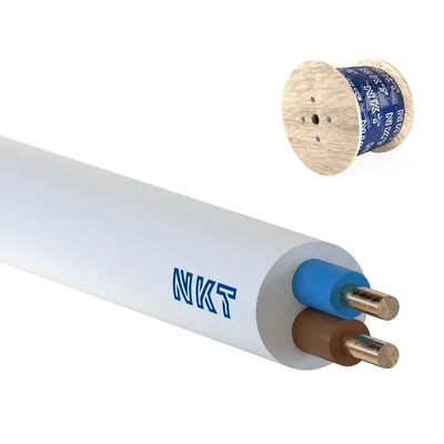 YDY 450/750 2x1,5 weißes Stromkabel, Installationskabel, mehradrig mit PVC-Isolierung