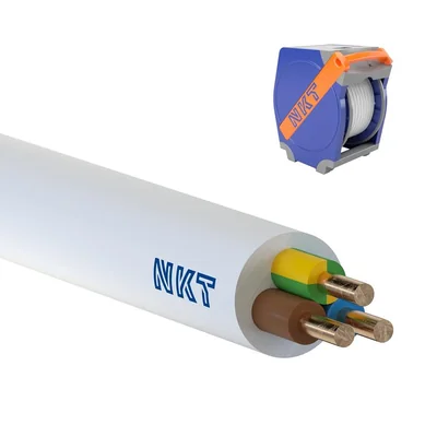 YDYżo 450/750 3x2,5 weißes Stromkabel, Installationskabel, mehradrig mit PVC-Isolierung