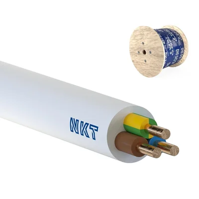 YDYżo 450/750 3x2.5 white Power cable, installation, multi-core with PVC insulation