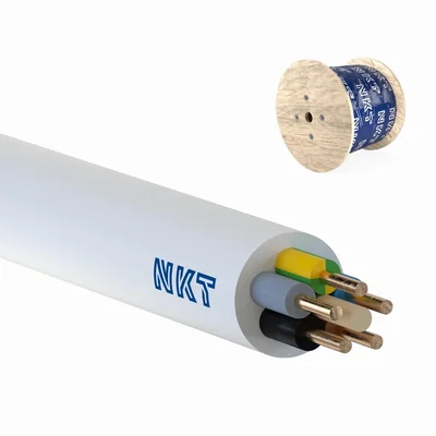 YDYżo 450/750 5x1 white Power cable, installation, multi-core with PVC insulation